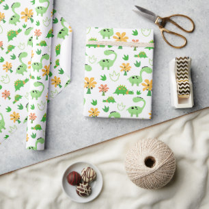 Papier Cadeau Motif de dinosaure coloré