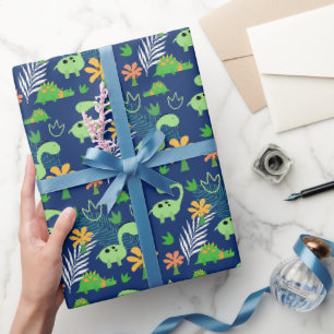 Papier Cadeau Motif de dinosaure coloré