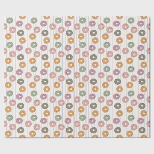 Papier Cadeau Motif de Donut Lover - Pastel Sprinkings & Stripes (Couture)
