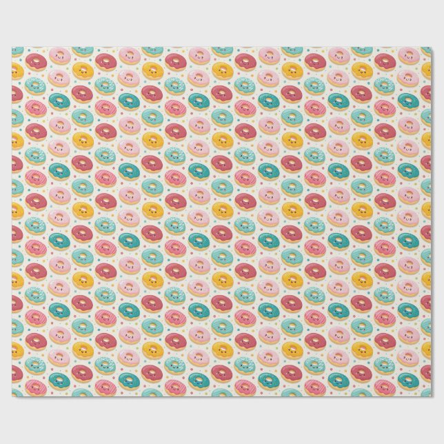 Papier Cadeau Motif de Donuts (Plat)