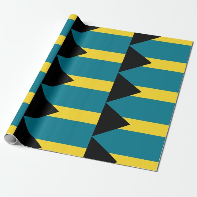 Papier Cadeau Motif de drapeau des Bahamas (Déroulé)