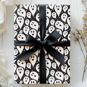 Papier Cadeau Motif de fantômes mignons d'Halloween