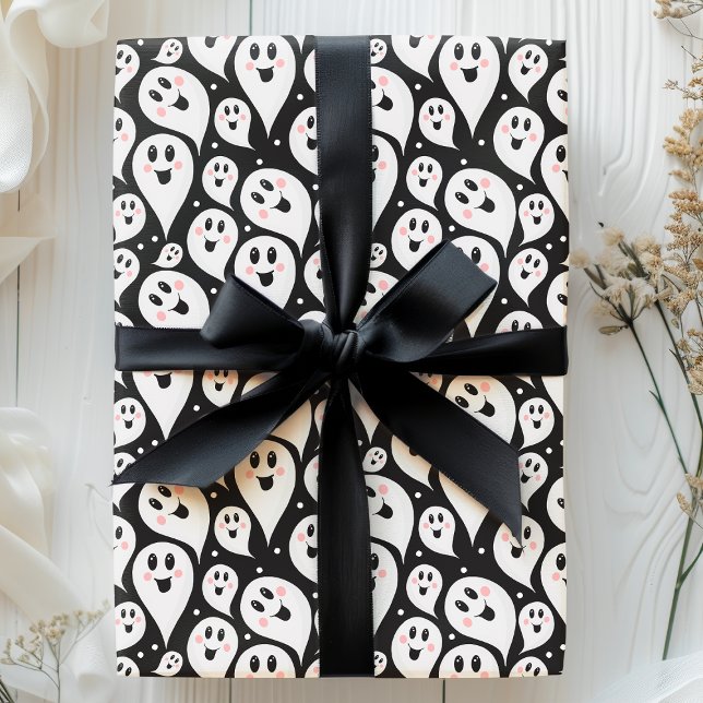 Papier Cadeau Motif de fantômes mignons d'Halloween (Créateur téléchargé)