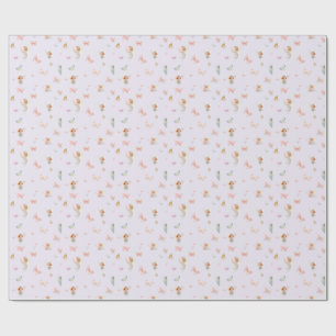 Papier Cadeau Motif de fée pastel, design de papillon mignon pou