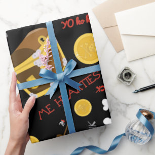 Papier Cadeau Motif de fête Pirate à thème papier d'emballage