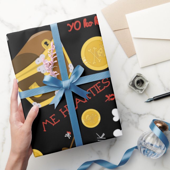 Papier Cadeau Motif de fête Pirate à thème papier d'emballage (Cadeaux)