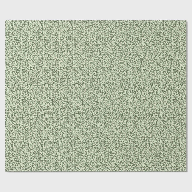 Papier Cadeau Motif de feuillage de feuilles botaniques vert sau (Plat)