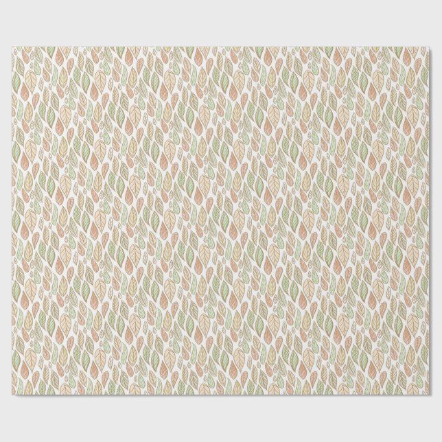 Papier Cadeau Motif de feuille botanique pastel (Plat)