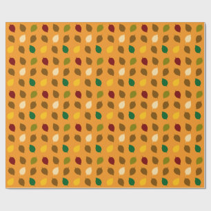 Papier Cadeau Motif de feuille d'automne dans des tons de chute