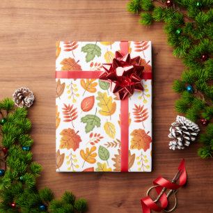 Papier Cadeau Motif de feuille d'érable d'automne pour Thanksgiv