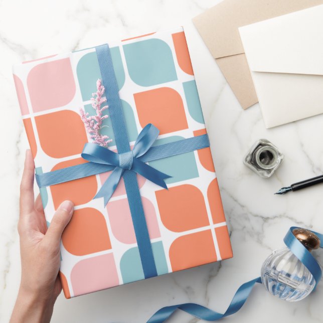 Papier Cadeau Motif de feuille géométrique (Cadeaux)