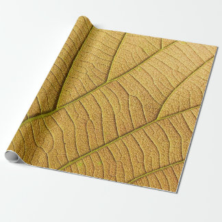 Papier Cadeau Motif de feuille jaune doré le matin. 
