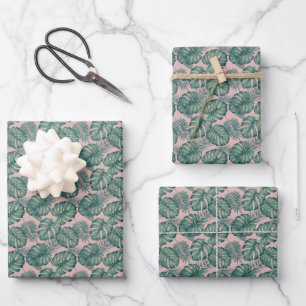 Papier Cadeau Motif de feuille tropicale