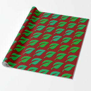 Papier Cadeau Motif de feuille verte moderne