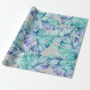 Papier Cadeau Motif de feuilles de palmiers tropicaux