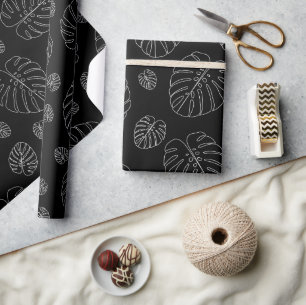 Papier Cadeau Motif de feuilles tropicales