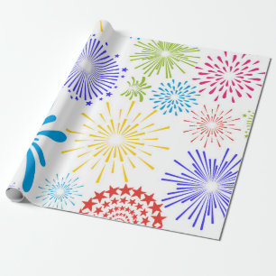 Papier Cadeau Motif de feux d'artifice abstrait coloré