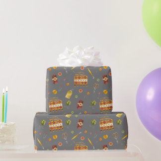 Papier Cadeau Motif de fils Crochet mignonne