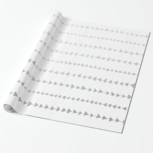 Papier Cadeau Motif de flèches d'aluminium argenté de Faux