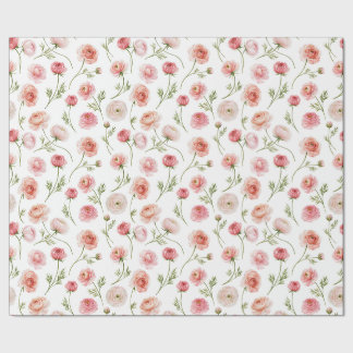 Papier Cadeau Motif de fleur de renoncule
