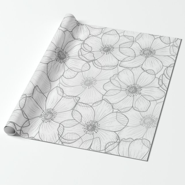 Papier Cadeau Motif de fleurs (Déroulé)
