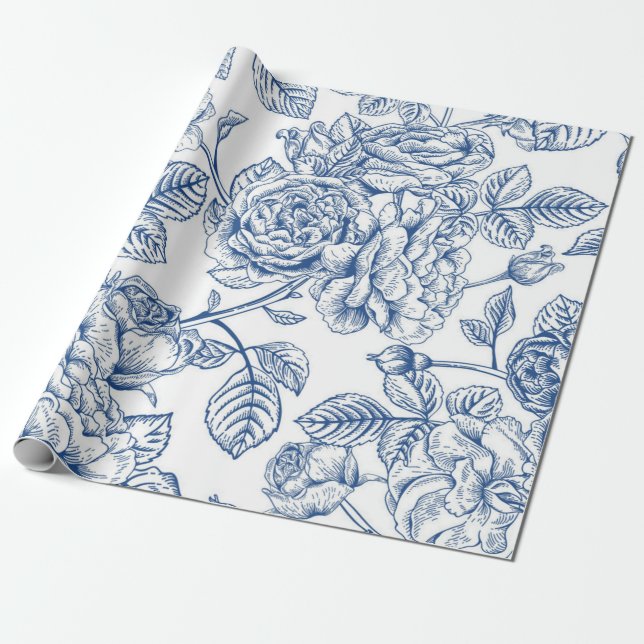 Papier Cadeau Motif de fleurs (Déroulé)