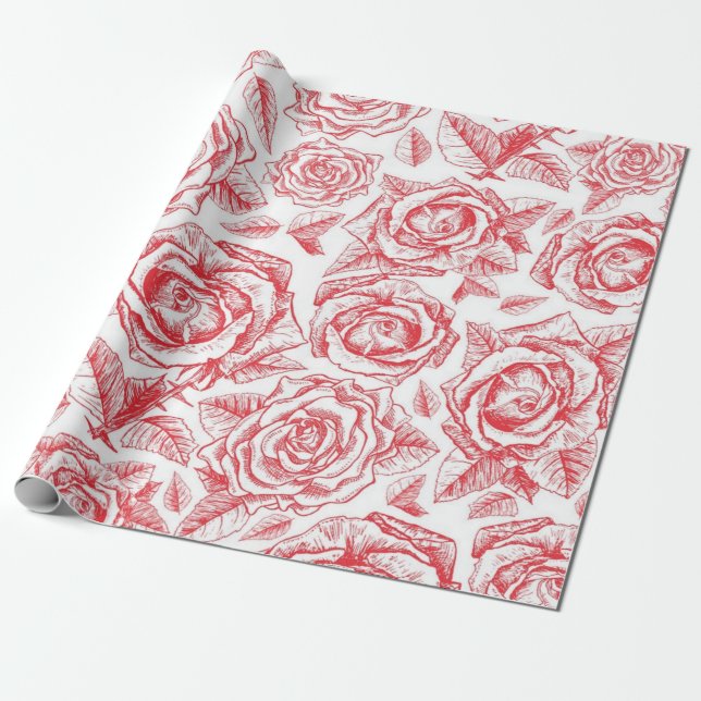 Papier Cadeau Motif de fleurs (Déroulé)