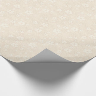 Papier Cadeau Motif de fleurs crème romantique