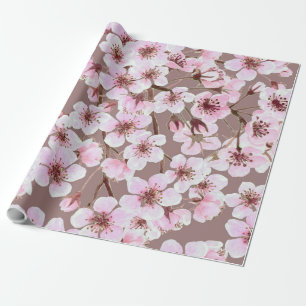 Papier Cadeau Motif de fleurs de cerisiers