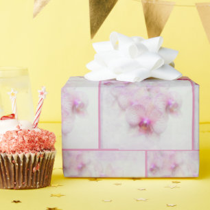 Papier Cadeau Motif de fleurs d'orchidées roses