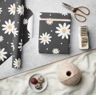 Papier Cadeau Motif de fleurs marguerites mignonnes