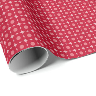 Papier Cadeau Motif de fleurs moderne rose rouge Saint-Valentin