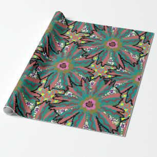 Papier Cadeau motif de fleurs vintage. Style Doodle, parquet de