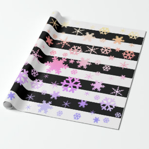 Papier Cadeau Motif de flocon de neige de Noël holographique no