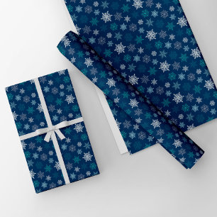 Papier Cadeau Motif de flocon de neige multicolore – Noël d'hive