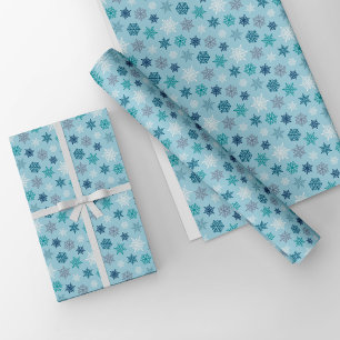Papier Cadeau Motif de flocon de neige multicolore – Noël hivern