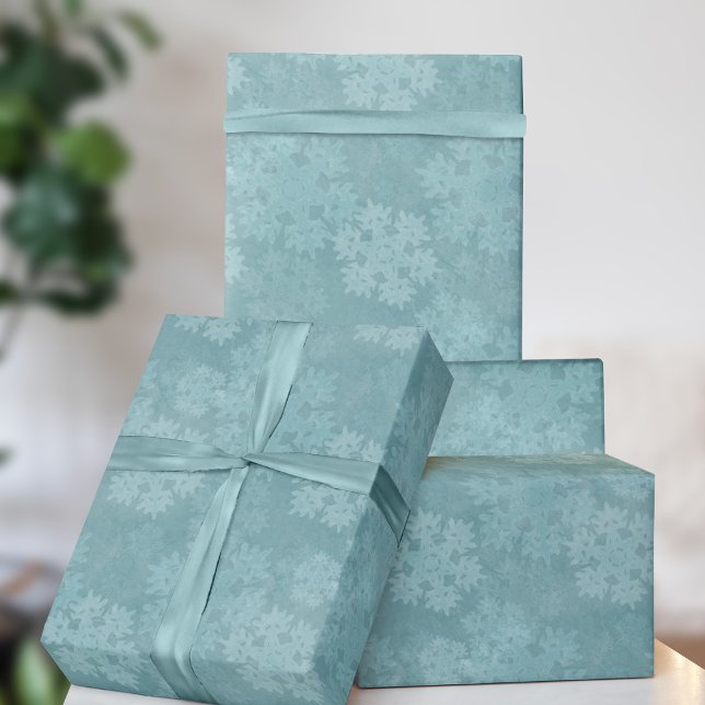 Papier Cadeau Motif de flocon de neige sarcelle Noël Vacances d' (A pretty teal green snowflake pattern gift wrap perfect for you)