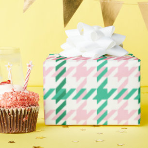 Papier Cadeau Motif de fond rose et vert rétro