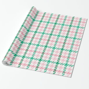 Papier Cadeau Motif de fond rose et vert rétro