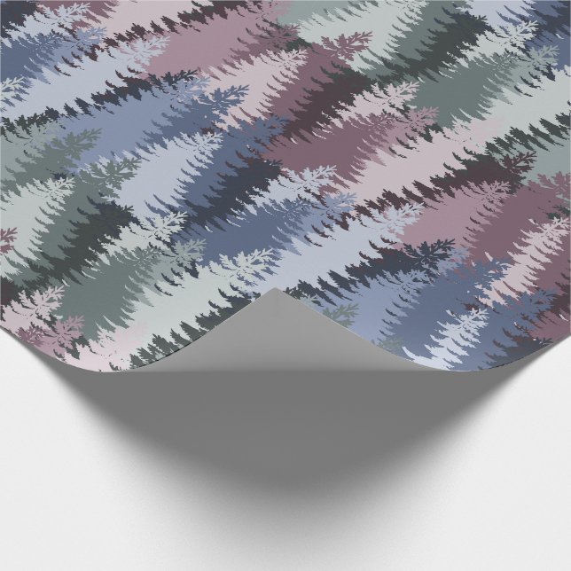 Papier Cadeau Motif de forêt de pins stratifiée (Coin)