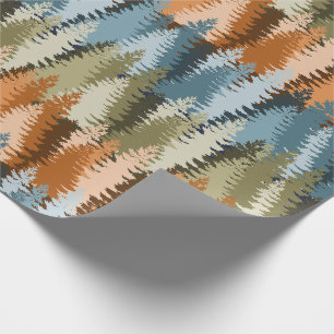 Papier Cadeau Motif de forêt de pins stratifiée