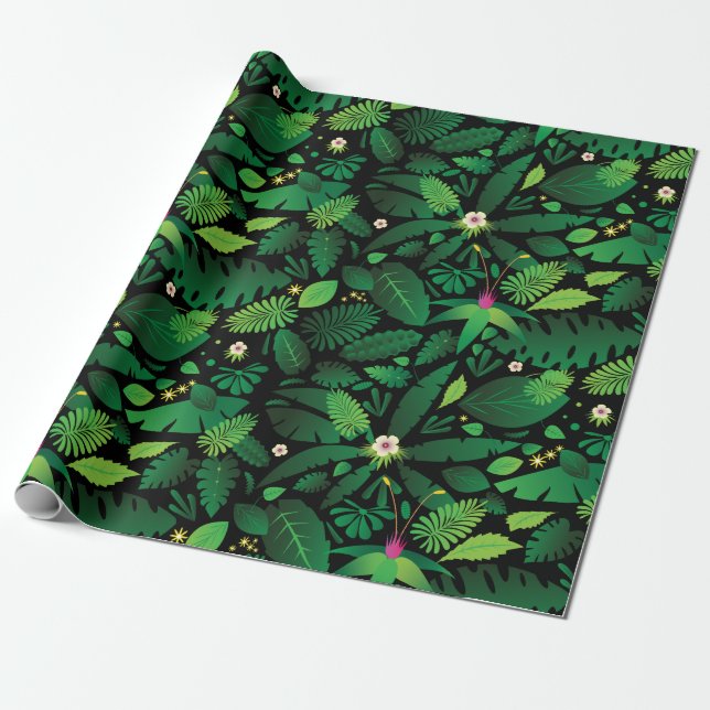 Papier Cadeau Motif de forêt sauvage (Déroulé)