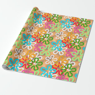 Papier Cadeau Motif de formes Abstraites de Blob Africain coloré