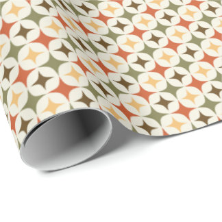 Papier Cadeau Motif de formes atomiques des années 50 couleurs r