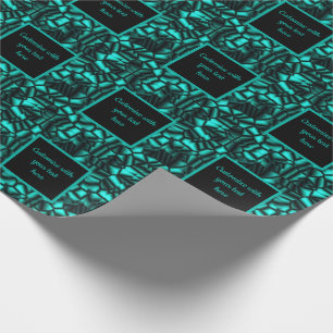 Papier Cadeau Motif de formes géométriques turquoise personnalis
