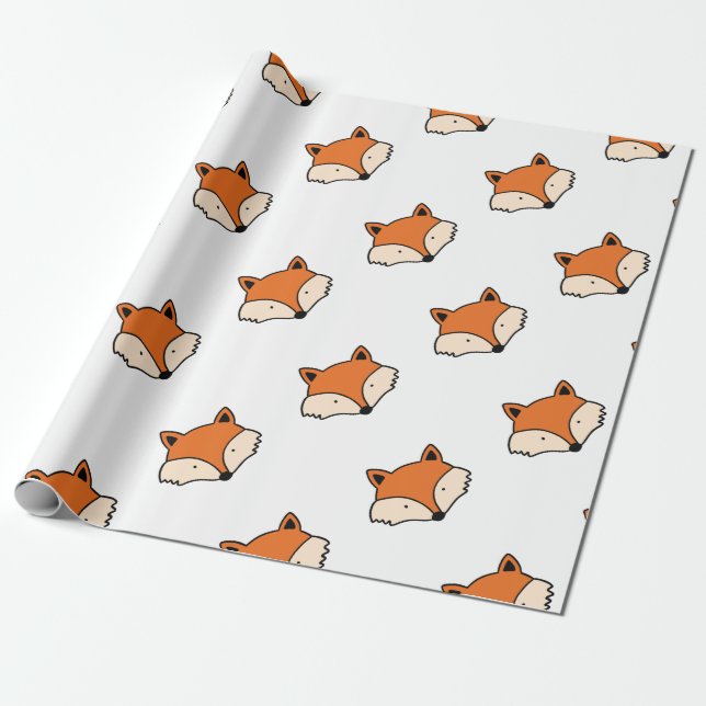 Papier Cadeau Motif de Fox (Déroulé)
