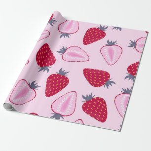 Papier Cadeau Motif de fraises