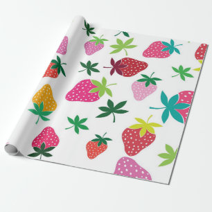 Papier Cadeau Motif de fraises