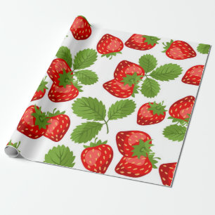 Papier Cadeau Motif de fraises