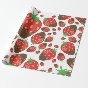 Papier Cadeau Motif de fraises